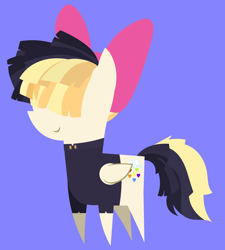 Size: 4712x5240 | Tagged: safe, artist:egor418, character:songbird serenade, species:pegasus, species:pony, my little pony: the movie (2017), spoiler:my little pony movie, blue background, bow, clothing, female, mare, pointy ponies, simple background, solo