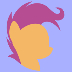 Size: 6000x6000 | Tagged: safe, artist:egor418, character:scootaloo, species:pegasus, species:pony, blue background, bust, female, lineless, mare, minimalist, modern art, portrait, profile, simple background, solo