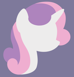Size: 5816x6000 | Tagged: safe, artist:egor418, character:sweetie belle, species:pony, species:unicorn, bust, female, horn, lineless, mare, minimalist, modern art, portrait, profile, simple background, solo
