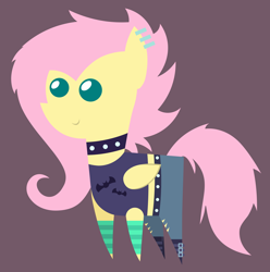 Size: 5736x5784 | Tagged: safe, artist:egor418, character:fluttershy, species:pegasus, species:pony, episode:the road less scheduled, g4, my little pony: equestria girls, my little pony:equestria girls, spoiler:choose your own ending (season 2), spoiler:eqg series (season 2), alternate hairstyle, choker, clothing, ear piercing, equestria girls outfit, equestria girls ponified, female, flutterpunk, jeans, mare, midriff, pants, piercing, pointy ponies, ponified, simple background, socks, solo, the road less scheduled: fluttershy