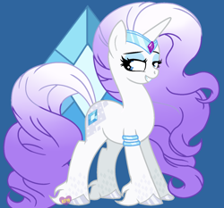 Size: 1416x1320 | Tagged: safe, artist:kittypaintyt, character:rarity, species:pony, species:unicorn, g5 leak, leak, accessories, female, gradient hair, jewelry, mare, rarity (g5), redesign, simple background, tiara