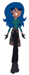 Size: 226x578 | Tagged: safe, artist:nightcorecat123, base used, oc, oc only, oc:sidewinder, my little pony:equestria girls, beauty mark, black sclera, boots, clothing, colored sclera, equestria girls-ified, female, gloves, jeans, pants, piercing, shirt, shoes, simple background, snake bites, solo, sweater, tattoo, white background