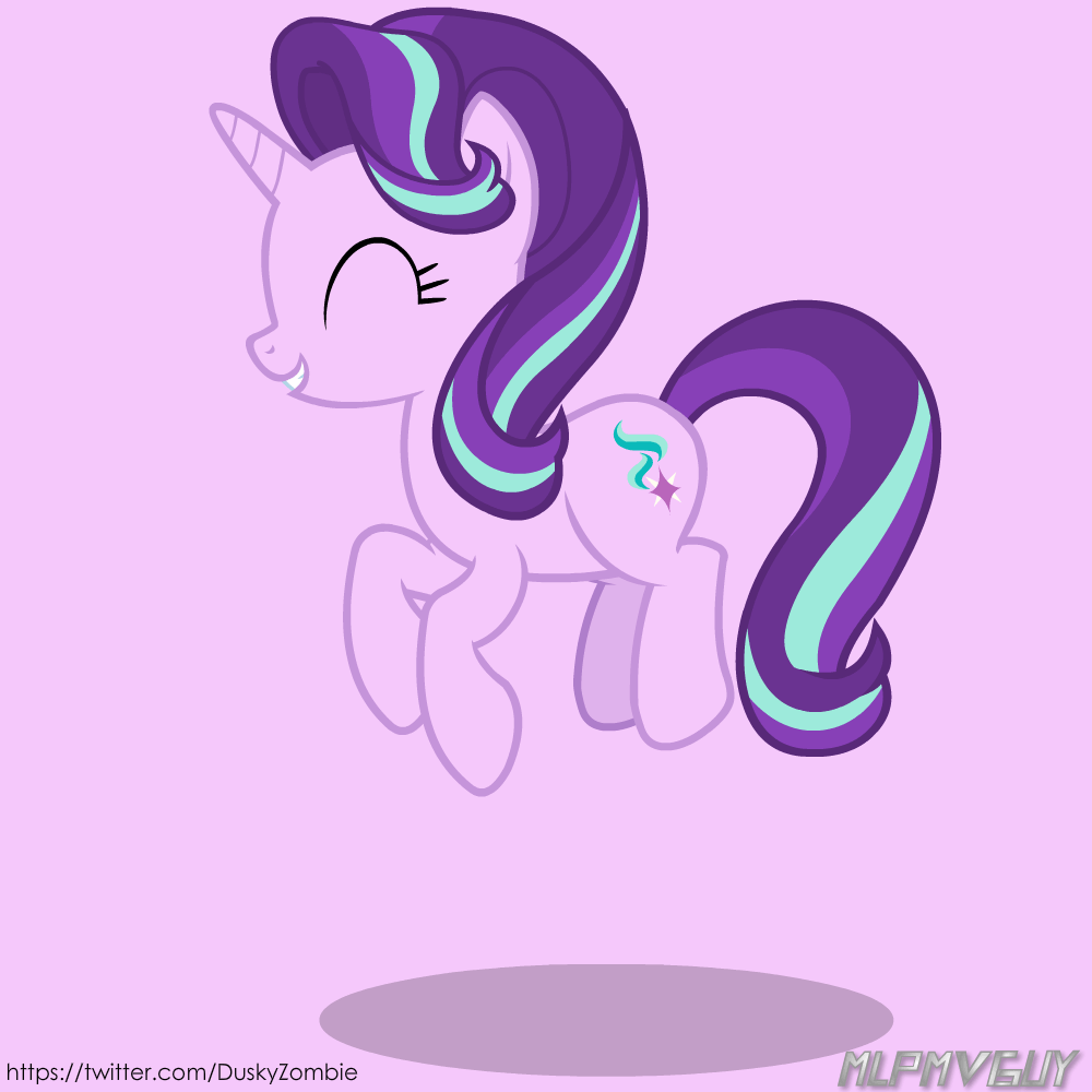 Size: 1000x1000 | Tagged: safe, artist:duskyzombie, character:starlight glimmer, species:pony, species:unicorn, animated, cute, female, glimmerbetes, happy, irrational exuberance, jumping, mare, simple background, smiling, solo