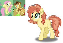Size: 1280x864 | Tagged: safe, artist:purplepotato04, character:braeburn, character:fluttershy, oc, parent:braeburn, parent:fluttershy, parents:braeshy, ship:braeshy, female, male, offspring, shipping, simple background, straight, transparent background