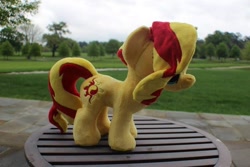 Size: 960x640 | Tagged: safe, artist:emberfallplush, character:sunset shimmer, species:pony, species:unicorn, irl, photo, plushie, solo