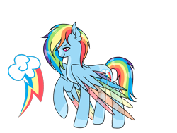 Size: 1438x1088 | Tagged: safe, artist:twinklecometyt, character:rainbow dash, species:pegasus, species:pony, alternate design, colored wings, female, mare, multicolored wings, rainbow wings, raised hoof, redesign, simple background, solo, transparent background, wings