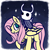 Size: 3200x3200 | Tagged: safe, alternate version, artist:taika403, character:fluttershy, species:pegasus, species:pony, g4, blushing, crossover, cute, female, hollow knight, mare, night, night sky, no pupils, raised hoof, riding, shyabetes, sky, smiling