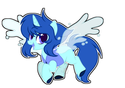 Size: 1920x1362 | Tagged: safe, artist:nighty-drawz, oc, oc:lapis lazuli, species:pony, species:unicorn, artificial wings, augmented, female, gem pony, magic, magic wings, mare, simple background, solo, steven universe, transparent background, water wings, wings