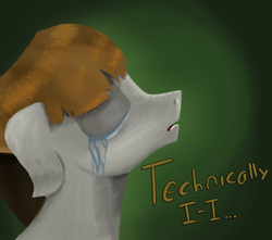 Size: 2000x1770 | Tagged: safe, artist:paracompact, character:mudbriar, bust, crying, eyes closed, lineless, portrait, profile, sad, simple background, technically, text