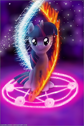 Size: 640x960 | Tagged: safe, artist:daedric-pony, character:twilight sparkle, species:pony, female, magic, magic circle, pentagram, phone drawing, phone wallpaper, solo