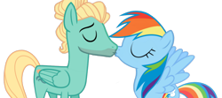Size: 1024x453 | Tagged: safe, artist:purplewonderpower, character:rainbow dash, character:zephyr breeze, species:pegasus, species:pony, eyes closed, female, kissing, male, shipping, simple background, spread wings, straight, transparent background, wings, zephdash