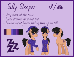 Size: 2735x2100 | Tagged: safe, artist:lambydwight, oc, oc:silly sleeper, species:pony, commission, reference sheet