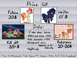 Size: 2670x2000 | Tagged: safe, artist:lambydwight, oc, oc only, species:pony, advertisement, commission info, price sheet, text