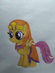 Size: 3120x4160 | Tagged: safe, artist:bsw421, character:scootaloo, species:pegasus, species:pony, egyptian, female, solo, traditional art