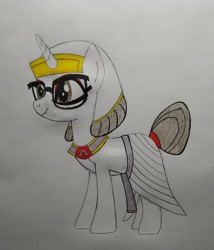 Size: 2760x3228 | Tagged: safe, artist:bsw421, character:raven inkwell, species:pony, species:unicorn, egyptian, female, mare, solo, traditional art