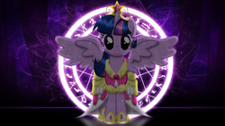 Size: 1920x1080 | Tagged: safe, artist:m24designs, character:twilight sparkle, character:twilight sparkle (alicorn), species:alicorn, species:pony, big crown thingy, element of magic, female, magic circle, mare, princess, wallpaper
