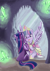 Size: 2480x3508 | Tagged: safe, artist:colourbee, character:twilight sparkle, character:twilight sparkle (alicorn), species:alicorn, species:pony, clothing, coronation dress, dress, elements of harmony, reflection