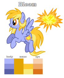 Size: 1024x1228 | Tagged: safe, artist:soarindash10, oc, oc only, oc:bloom, species:pegasus, species:pony, color palette, cutie mark, pegasus oc, simple background, solo, wings