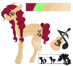 Size: 1000x899 | Tagged: safe, artist:clarissa0210, oc, oc:summer sunset, species:earth pony, species:pony, amputee, female, mare, reference sheet, simple background, solo, transparent background