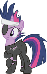 Size: 1963x3056 | Tagged: safe, artist:midnite99, character:twilight sparkle, character:twilight sparkle (unicorn), species:pony, species:unicorn, episode:it's about time, g4, my little pony: friendship is magic, eyepatch, female, future twilight, headband, simple background, solo, transparent background, vector