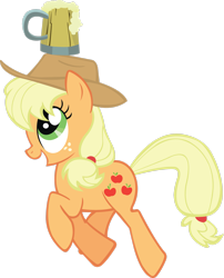 Size: 2203x2722 | Tagged: safe, artist:midnite99, character:applejack, episode:the super speedy cider squeezy 6000, g4, my little pony: friendship is magic, ah didn't learn anything, cider, female, simple background, solo, transparent background, trotting, vector