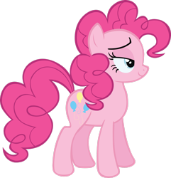 Size: 2404x2495 | Tagged: safe, artist:midnite99, character:pinkie pie, species:earth pony, species:pony, episode:baby cakes, g4, my little pony: friendship is magic, bedroom eyes, female, request, simple background, solo, transparent background, vector