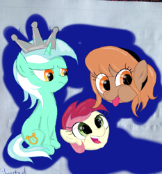 Size: 2969x3183 | Tagged: safe, artist:background basset, character:lyra heartstrings, character:roseluck, oc, oc:thingpone, species:earth pony, species:pony, species:unicorn, alien, crown, floating head, jewelry, regalia, sketch, sketch dump