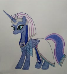 Size: 2960x3245 | Tagged: safe, artist:bsw421, character:princess luna, species:alicorn, species:pony, egyptian, egyptian luna, egyptian pony, female, headdress, makeup, photo, solo, traditional art
