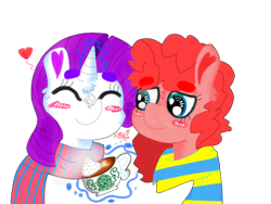 Size: 500x375 | Tagged: safe, artist:ponypocky317, character:pinkie pie, character:rarity, ship:raripie, female, lesbian, shipping
