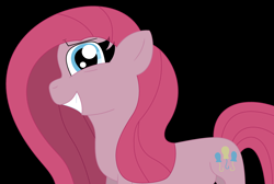 Size: 3324x2228 | Tagged: safe, artist:nightcorecat123, character:pinkamena diane pie, character:pinkie pie, species:earth pony, species:pony, black background, female, grin, mare, simple background, smiling, solo