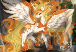 Size: 3500x2400 | Tagged: safe, artist:martazap3, character:daybreaker, character:princess celestia, species:alicorn, species:pony, female, mare, peytral, raised hoof, solo