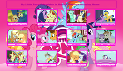 Size: 1024x599 | Tagged: safe, artist:purplewonderpower, character:applejack, character:bon bon, character:cheese sandwich, character:discord, character:flam, character:flash sentry, character:flim, character:fluttershy, character:lyra heartstrings, character:maud pie, character:mudbriar, character:pinkie pie, character:rainbow dash, character:rarity, character:spike, character:sweetie drops, character:trenderhoof, character:twilight sparkle, character:twilight sparkle (alicorn), character:zephyr breeze, species:alicorn, species:pony, ship:cheesepie, ship:flashlight, ship:flimjack, ship:lyrabon, ship:maudbriar, ship:rarijack, ship:sparity, female, flim flam brothers, lesbian, male, mane seven, mane six, op has an opinion, op is a duck, op is trying to start shit, shipping, straight, trenderjack, twiflam, zephdash