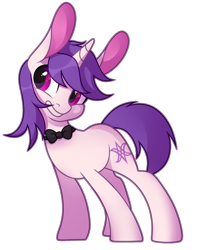 Size: 1332x1676 | Tagged: safe, artist:unichan, base used, oc, oc only, oc:lapush buns, species:pony, species:unicorn, bunny ears, simple background, solo, transparent background, ych result