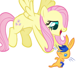 Size: 506x456 | Tagged: safe, artist:ilovegreendeathsalot, character:flash sentry, character:fluttershy, species:rabbit, animal, female, flutterflash, male, race swap, shipping, straight