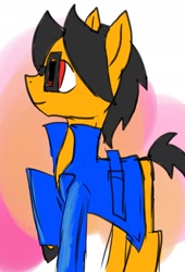 Size: 1279x1877 | Tagged: safe, artist:a.s.e, oc, oc only, oc:a.s.e, species:earth pony, species:pony, clothing, glasses, jacket, male, solo, stallion