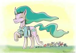 Size: 1528x1080 | Tagged: safe, artist:animatorwil, character:mistmane, species:pony, species:unicorn, episode:campfire tales, g4, my little pony: friendship is magic, female, flower, solo