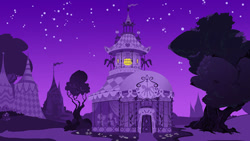Size: 673x379 | Tagged: safe, artist:vanripper, fanfic:like fine wine, animated at source, carousel boutique, fanfic, flash, night, no pony, stars, tree