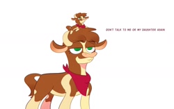 Size: 1762x1110 | Tagged: safe, artist:another_pony, community related, character:arizona cow, species:cow, them's fightin' herds, don't talk to me or my son ever again, fanart