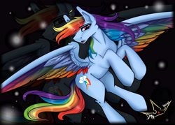 Size: 7000x5000 | Tagged: safe, artist:martazap3, character:rainbow dash, species:pegasus, species:pony, female, rainbow, solo, wings, zoom layer