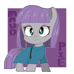 Size: 768x768 | Tagged: safe, artist:destroyer_aky, character:maud pie, species:earth pony, species:pony, abstract background, chibi, cute, female, mare, maudabetes, pixiv, solo