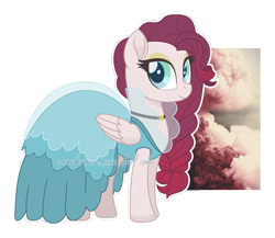 Size: 950x826 | Tagged: safe, artist:aeonkrow, oc, oc only, oc:nightningale, species:pegasus, species:pony, clothing, dress, female, mare, simple background, solo, transparent background