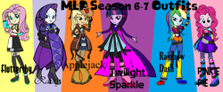 Size: 3801x1578 | Tagged: safe, artist:enderboy1908, character:applejack, character:fluttershy, character:pinkie pie, character:rainbow dash, character:rarity, character:twilight sparkle, my little pony:equestria girls, humane five, humane six