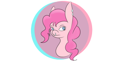Size: 1720x880 | Tagged: safe, artist:rafuki, derpibooru original, character:pinkie pie, species:pony, bubble, bust, female, nose piercing, nose ring, piercing, simple background, solo, transparent background