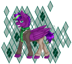 Size: 2381x2112 | Tagged: safe, artist:nuumia, oc, oc only, species:pegasus, species:pony, clothing, male, scarf, simple background, solo, stallion, transparent background