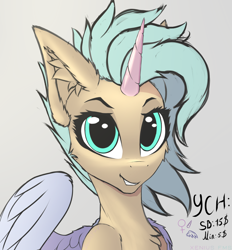 Size: 1300x1400 | Tagged: safe, artist:xeniusfms, species:pegasus, species:pony, species:unicorn, bust, commission, female, mare, portrait, ych example, your character here