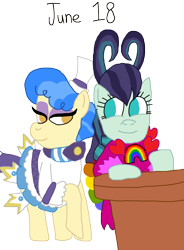 Size: 1280x1742 | Tagged: safe, artist:horroraceman93, character:coloratura, character:countess coloratura, character:sapphire shores, clothing, costume, female, lesbian, pride month, rara, sapphiratura, shipping, simple background, transparent background