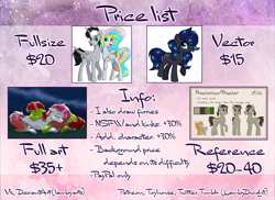 Size: 3872x2824 | Tagged: safe, artist:lambydwight, oc, species:pony, advertisement, commission info, price sheet, text