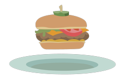 Size: 2200x1400 | Tagged: safe, artist:ravecrocker, my little pony:equestria girls, borgarposting, burger, cheeseburger, context is for the weak, floating, food, hamburger, high res, no pony, plate, simple background, transparent background, vector