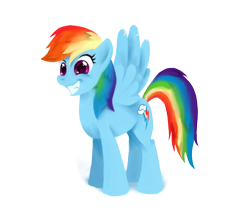 Size: 800x709 | Tagged: safe, artist:distoorted, character:rainbow dash, species:pegasus, species:pony, backwards cutie mark, female, grin, mare, simple background, smiling, solo, transparent background