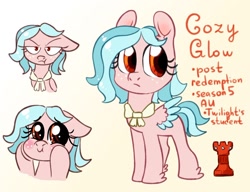 Size: 1280x985 | Tagged: safe, artist:ch0c0butt, character:cozy glow, species:pegasus, species:pony, a better ending for cozy, alternate hairstyle, cozybetes, cute, female, gradient background, looking at you, mare, solo